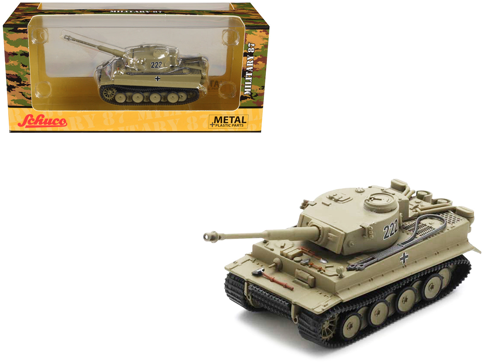 Panzerkampfwagen VI Tiger Tank #222 Light Brown "German Army" 1/87 (HO) Diecast Model Car by Schuco-DiecastModeler.com