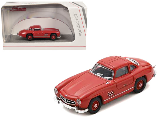 Mercedes-Benz 300 SL Gullwing Coupe Red 1/87 (HO) Diecast Model Car by Schuco-DiecastModeler.com