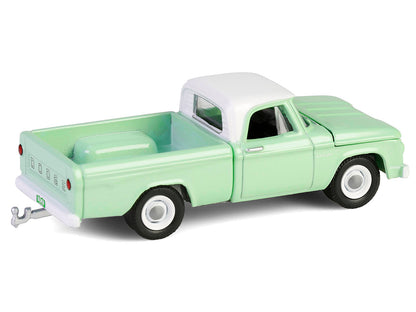 1964 Dodge D-200 Sweptline Pickup Truck Turf Green with White Top "Down on the Farm" Series 10 1/64 Diecast Model by Greenlight-DiecastModeler.com