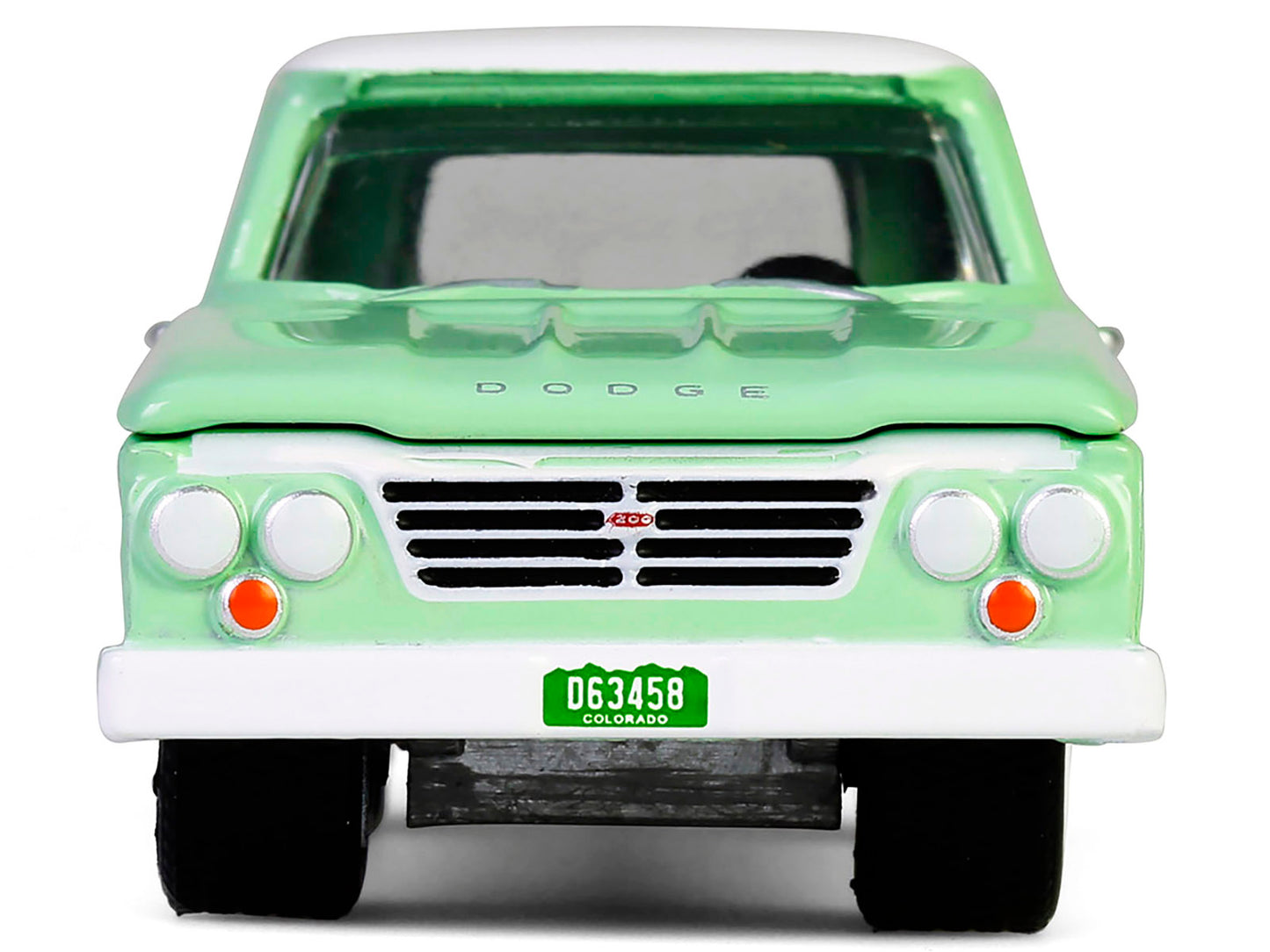 1964 Dodge D-200 Sweptline Pickup Truck Turf Green with White Top "Down on the Farm" Series 10 1/64 Diecast Model by Greenlight-DiecastModeler.com