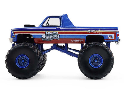 1982 GMC Sierra 2500 Monster Truck "Moonshiner!" Blue Metallic with Stripes "Kings of Crunch" Series 16 1/64 Diecast Model Car by Greenlight