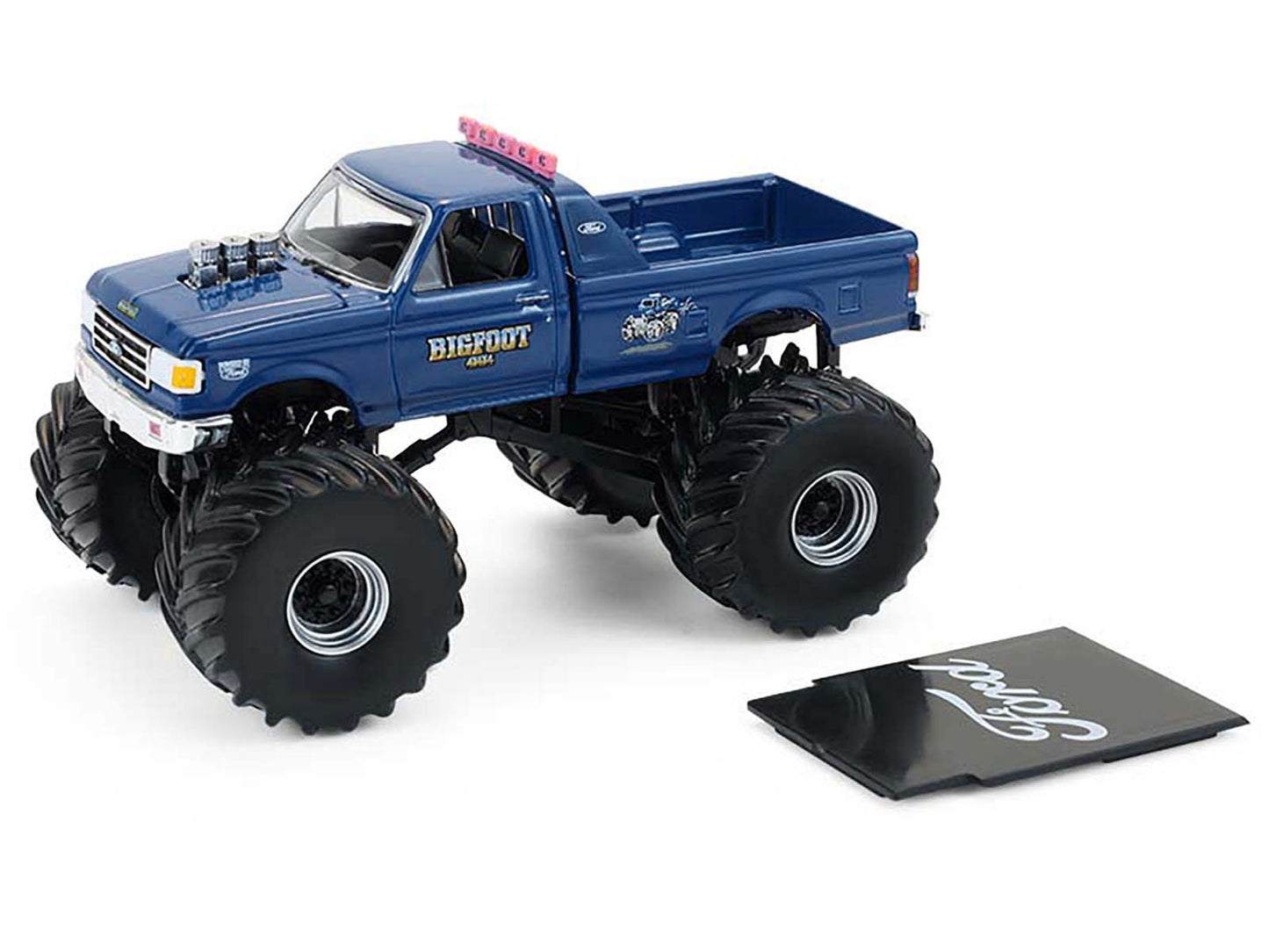 1990 Ford F-350 Monster Truck "Bigfoot #4" Blue "Kings of Crunch" Series 16 1/64 Diecast Model Car by Greenlight