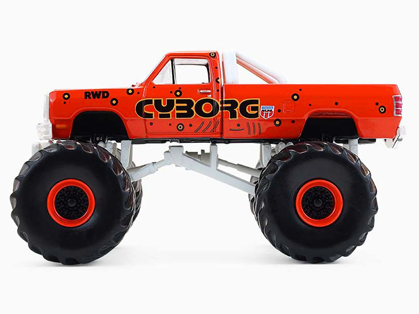 1990 Dodge Ram D250 Monster Truck "Cyborg" Red "Kings of Crunch" Series 16 1/64 Diecast Model Car by Greenlight