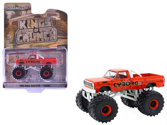 1990 Dodge Ram D250 Monster Truck "Cyborg" Red "Kings of Crunch" Series 16 1/64 Diecast Model Car by Greenlight