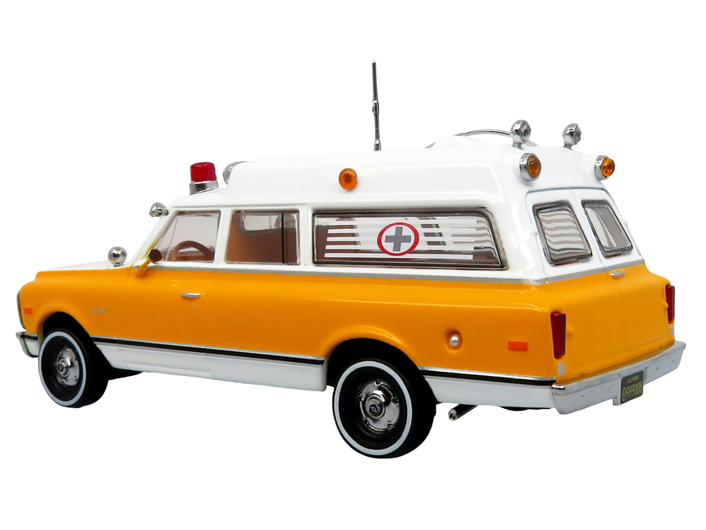 1969 Chevrolet C-10 Ambulance "Rampart General Hospital" White and Yellow "5 Alarm" Series Limited Edition 1/50 Diecast Model by Iconic Replicas