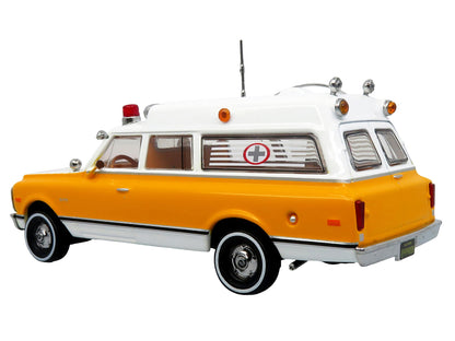 1969 Chevrolet C-10 Ambulance "Rampart General Hospital" White and Yellow "5 Alarm" Series Limited Edition 1/50 Diecast Model by Iconic Replicas
