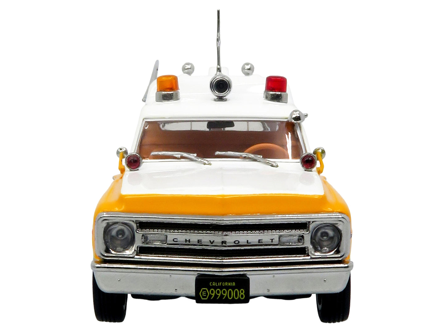 1969 Chevrolet C-10 Ambulance "Rampart General Hospital" White and Yellow "5 Alarm" Series Limited Edition 1/50 Diecast Model by Iconic Replicas