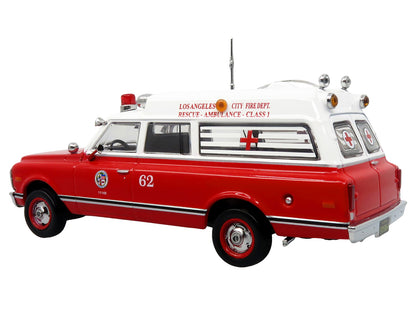 1969 Chevrolet C-10 Ambulance "Los Angeles City Fire Department" Red and White "5 Alarm" Series Limited Edition 1/50 Diecast Model by Iconic Replicas