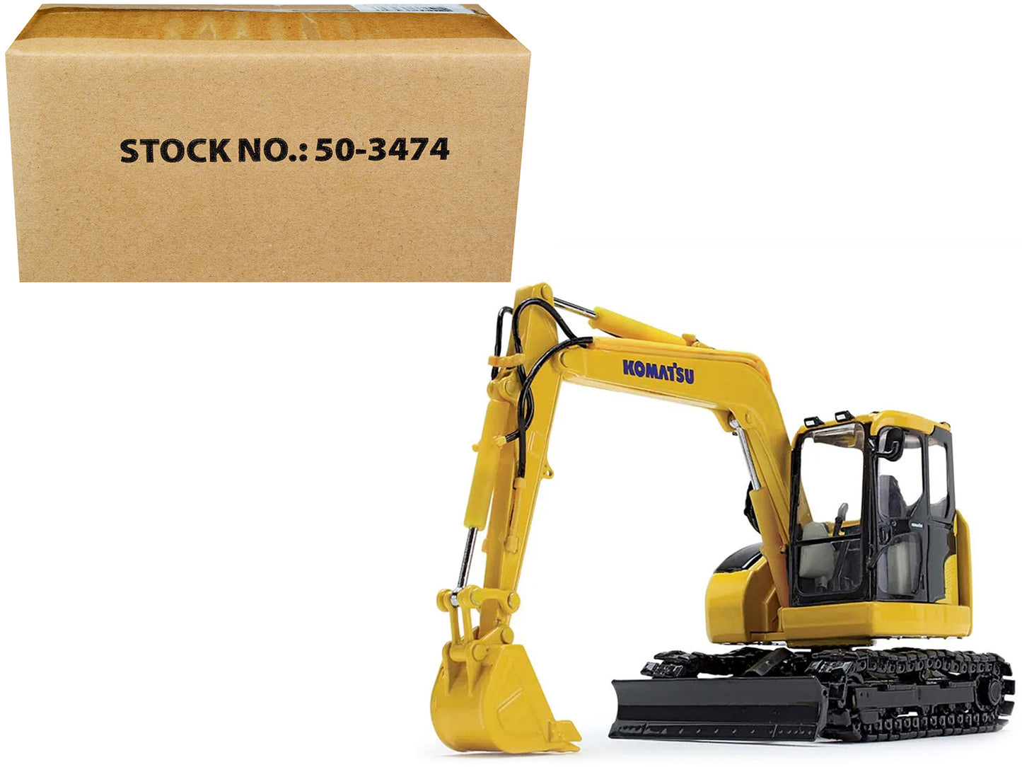 Komatsu PC78US-11 Excavator Yellow 1/50 Diecast Model by DCP/First Gear-DiecastModeler.com