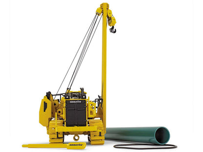 Komatsu D155CX-8 With K170 Pipelayer Yellow with Accessories 1/50 Diecast Model by First Gear-DiecastModeler.com