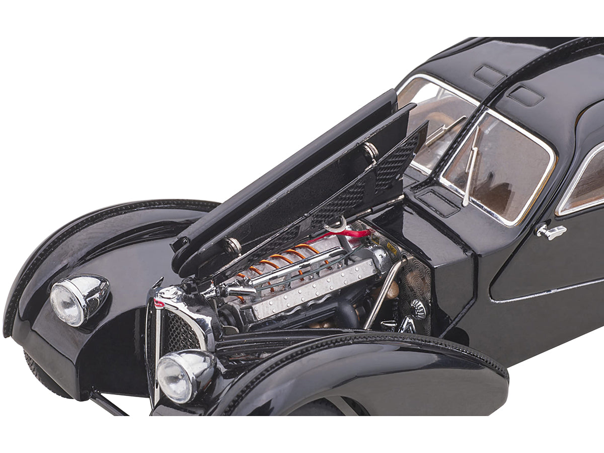 1938 Bugatti Type 57SC Atlantic with Disc Wheels Black 1/43 Diecast Model Car by Autoart-DiecastModeler.com