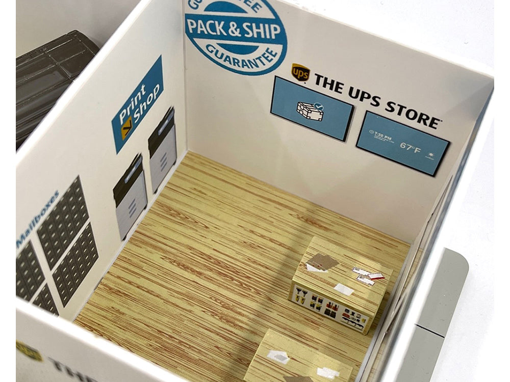 The UPS Store Diorama "Mechanic's Corner" for 1/64 Scale Models by Greenlight-DiecastModeler.com