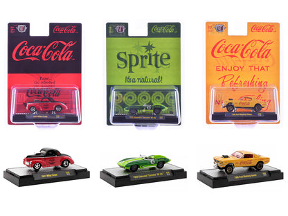 "Sodas" Set of 3 pieces Release 50 Limited Edition to 10000 pieces Worldwide 1/64 Diecast Model Cars by M2 Machines-DiecastModeler.com