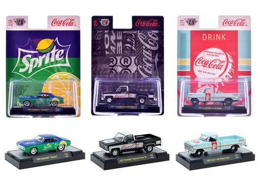 "Sodas" Set of 3 pieces Release 55 Limited Edition to 10000 pieces Worldwide 1/64 Diecast Model Cars by M2 Machines