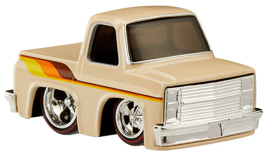 1987 Chevrolet C10 Pickup Truck Beige with Stripes "Customs" Series 3 Diecast Model Car by CarTuned