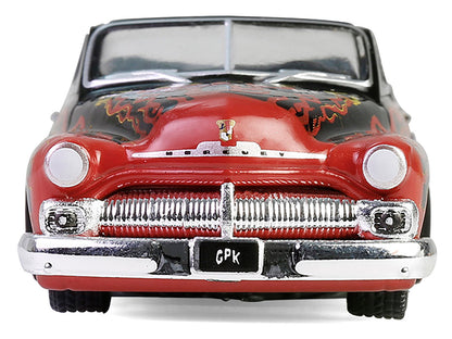 1950 Mercury Eight Convertible Lowrider Black with Flames "Menacing Monica" "Garbage Pail Kids" Series 7 1/64 Diecast Model Car by Greenlight-DiecastModeler.com