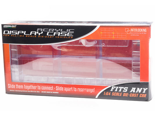 Acrylic Display Case 6-Car Connecting for 1/64 Scale Models by Greenlight-DiecastModeler.com