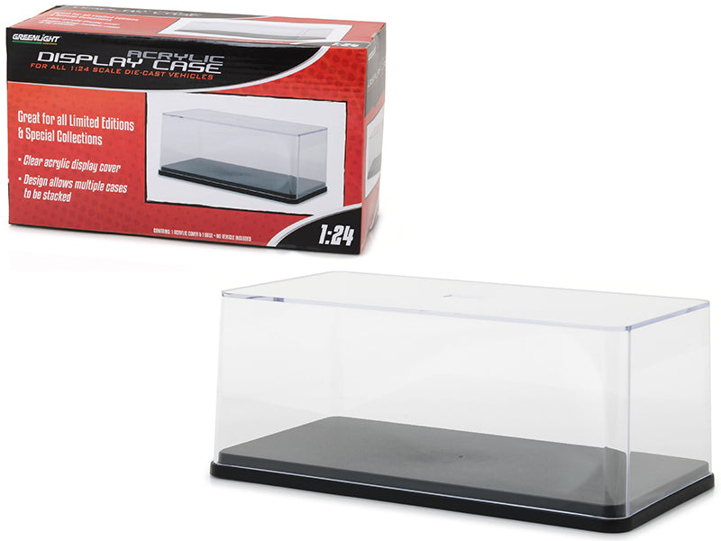 Collectible Display Show Case with Black Plastic Base for 1/24 Scale Models by Greenlight-DiecastModeler.com
