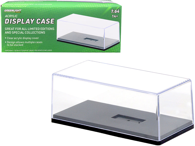 Collectible Acrylic Display Show Case with Black Plastic Base for 1/64 Scale Model Cars by Greenlight-DiecastModeler.com