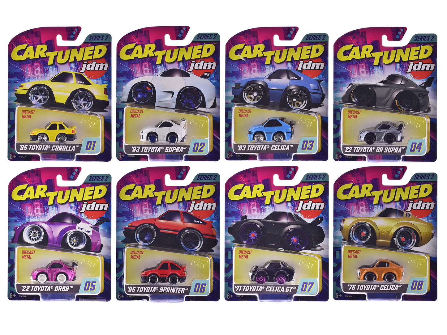JDM Tuners Series 2 Set of 8 Pieces Diecast Model Cars by CarTuned-DiecastModeler.com
