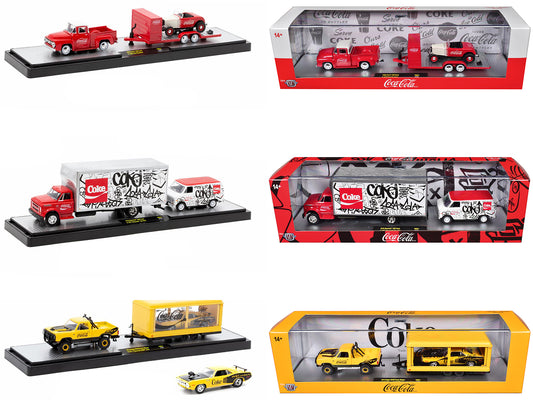 Auto Haulers "Coca-Cola" Set of 3 pieces Release 31 Limited Edition to 7250 pieces Worldwide 1/64 Diecast Models by M2 Machines-DiecastModeler.com