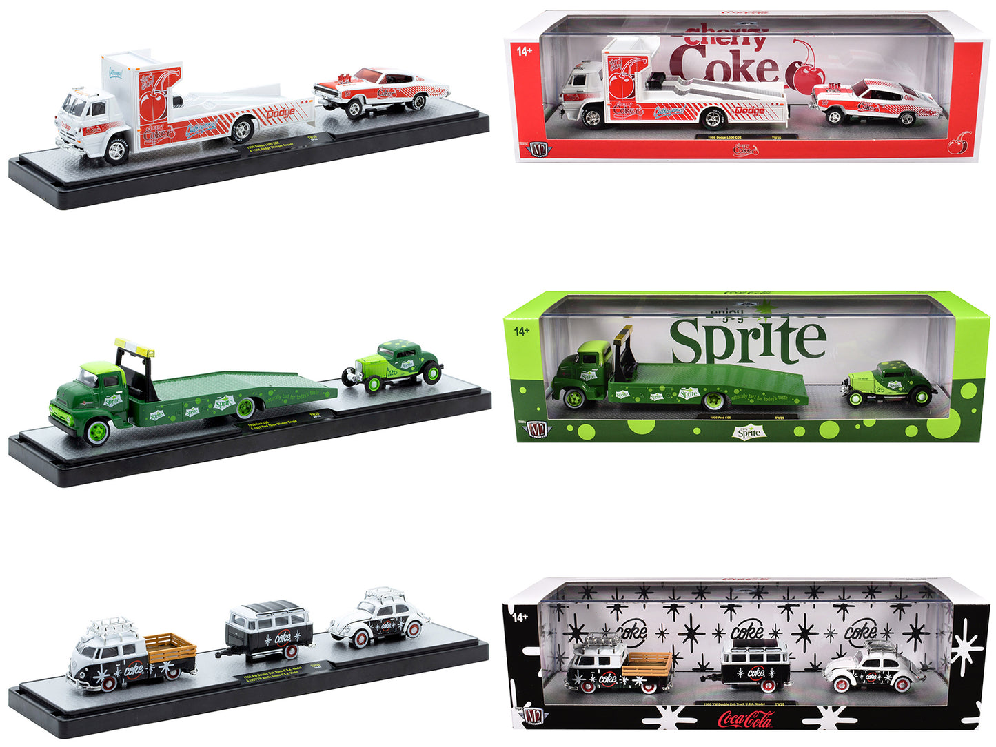 Auto Haulers "Soda" Set of 3 pieces Release 36 Limited Edition to 8000 pieces Worldwide 1/64 Diecast Models by M2 Machines-DiecastModeler.com