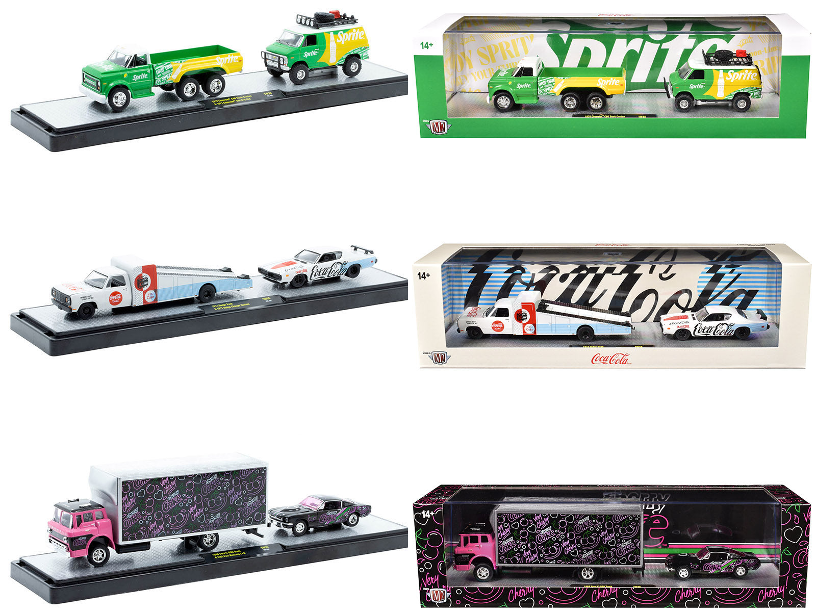 Auto Haulers "Soda" Set of 3 pieces Release 38 Limited Edition to 8000 pieces Worldwide 1/64 Diecast Models by M2 Machines-DiecastModeler.com