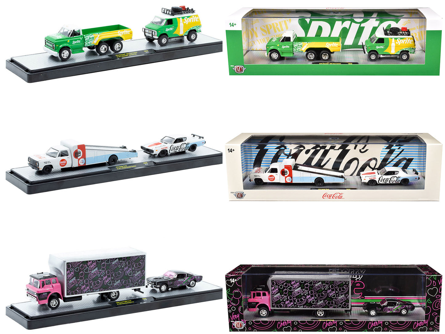 Auto Haulers "Soda" Set of 3 pieces Release 38 Limited Edition to 8000 pieces Worldwide 1/64 Diecast Models by M2 Machines