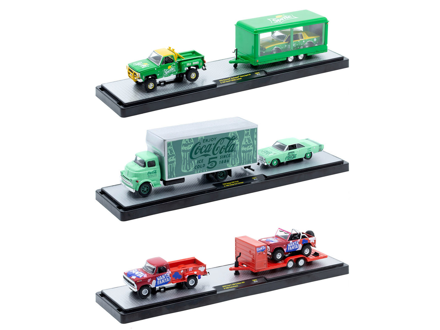 Auto Haulers "Soda" Set of 3 pieces Release 41 Limited Edition to 8200 pieces Worldwide 1/64 Diecast Models by M2 Machines