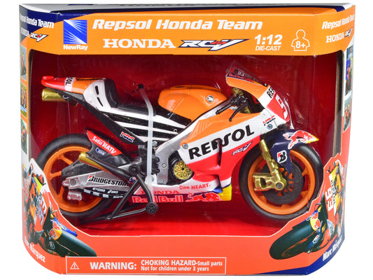 Honda RC213V Motorcycle #93 Marc Marquez "Repsol Honda Team" MotoGP (2015) 1/12 Diecast Model by New Ray-DiecastModeler.com