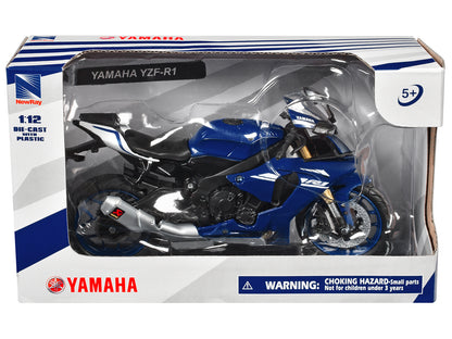Yamaha YZF-R1 Motorcycle Blue 1/12 Diecast Model by New Ray-DiecastModeler.com