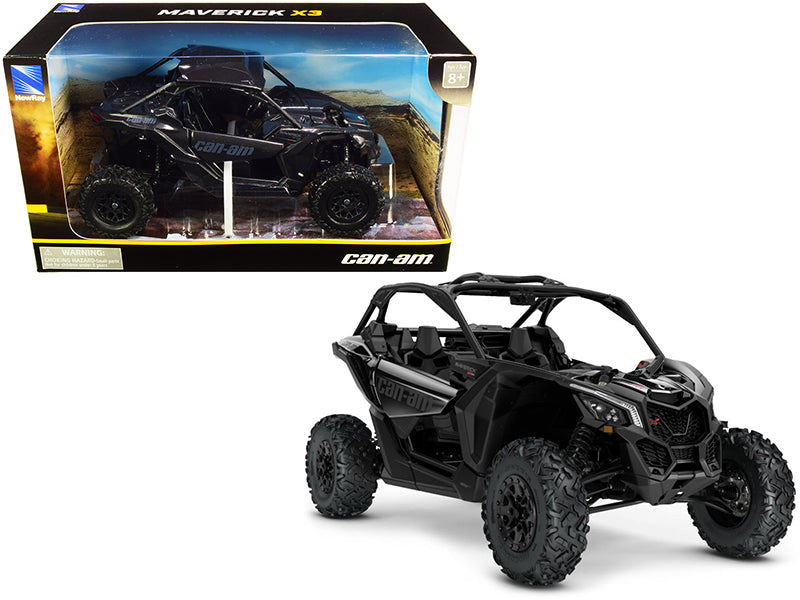 CAN-AM Maverick X3 ATV Triple Black 1/18 Diecast Model by New Ray-DiecastModeler.com
