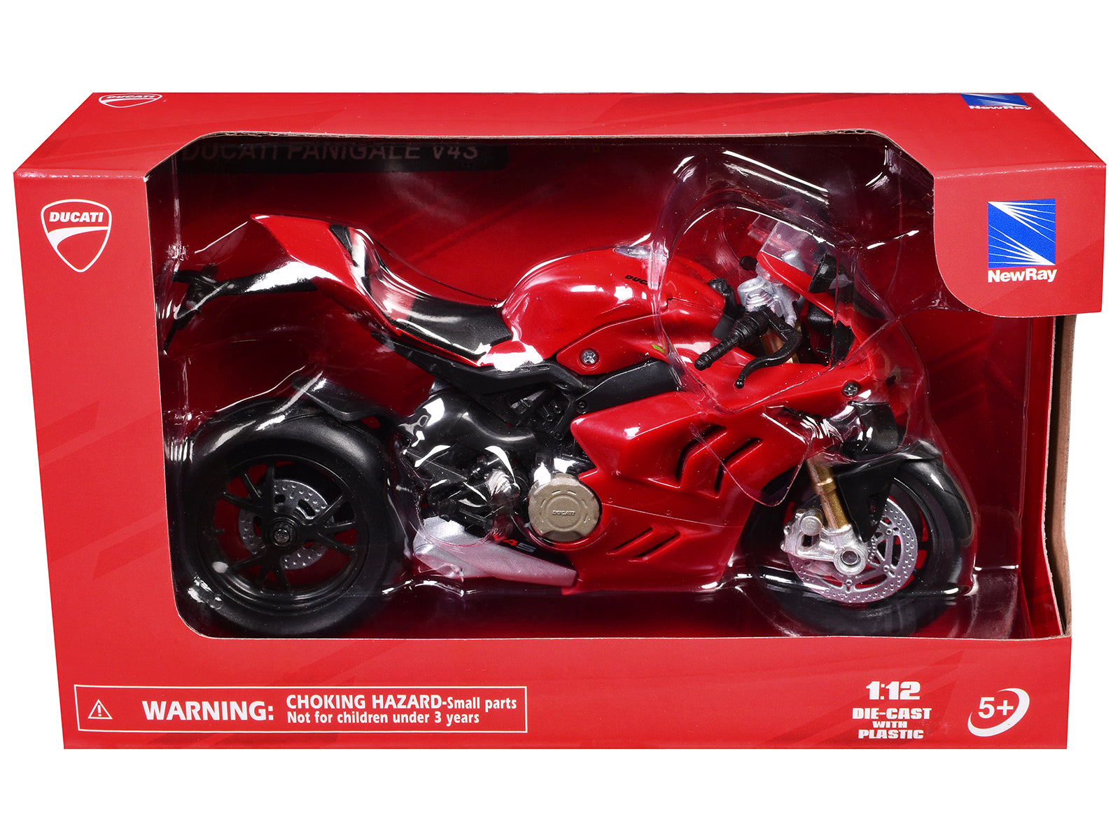 Ducati Panigale V4S Motorcycle Red 1/12 Diecast Motorcycle Model by New Ray-DiecastModeler.com