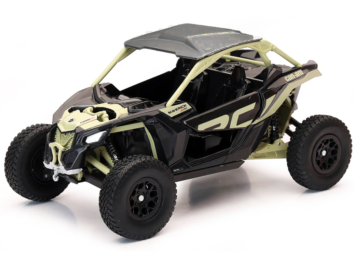 Can-Am Maverick X3 XRC Turbo ATV Tan and Black with Silver Top cast 1/18 Diecast Model by New Ray-DiecastModeler.com