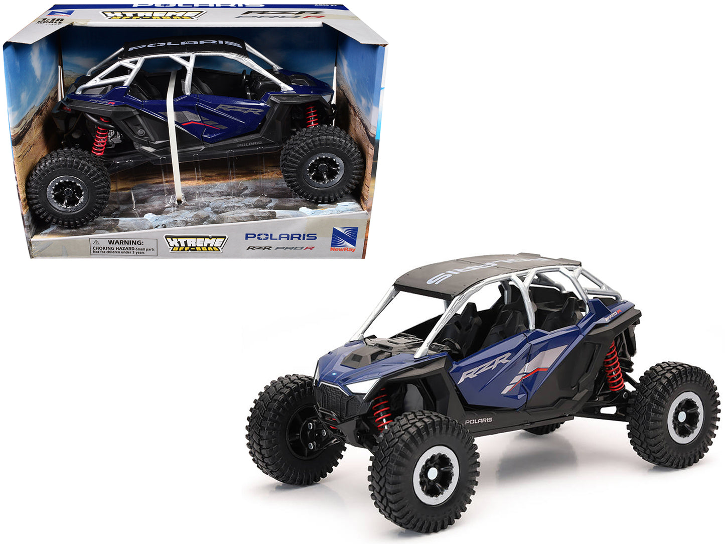 Polaris RZR Pro R UTV Blue with Black Top "Xtreme Off-Road" Series 1/18 Diecast Model by New Ray-DiecastModeler.com