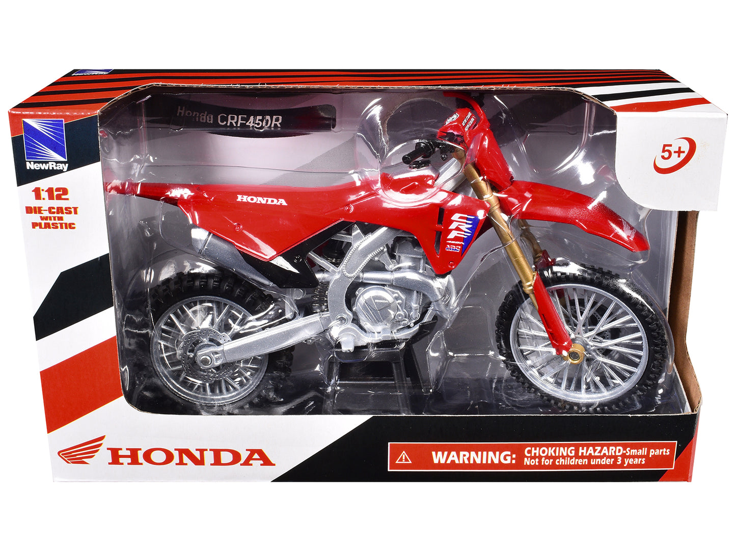 Honda CRF450R Motorcycle Red with Black Accents 1/12 Diecast Model by New Ray