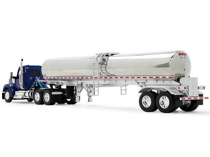 Kenworth W990 Day Cab with Walker Food Grade Tank Trailer Viper Blue 1/64 Diecast Model by DCP/First Gear