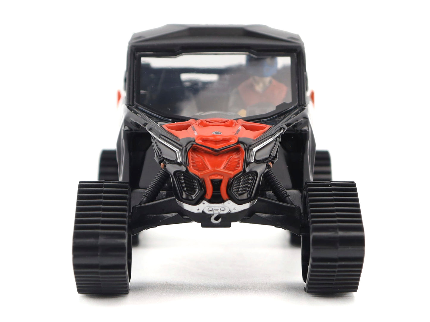 Can-Am Maverick X3 X RS Turbo RR Winter Version Chalk Gray and Magma Red with Driver Figure 1/32 Diecast Model by BRP Models