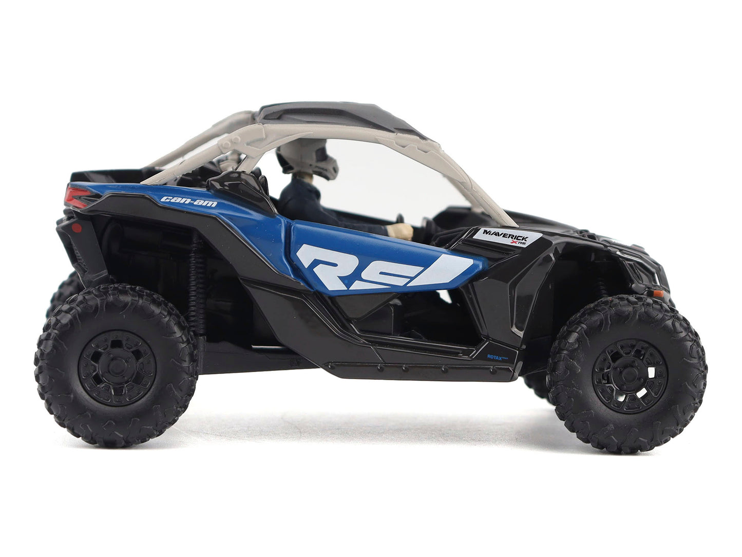 Can-Am Maverick X3 X RS Turbo RR Intense Blue and Chalk Gray with Driver Figure 1/32 Diecast Model by BRP Models