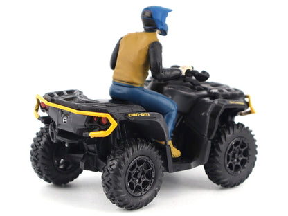 Can-Am Outlander XT-P 1000R ATV Iron Gray and Neo Yellow with Driver Figure 1/32 Diecast Model by BRP Models