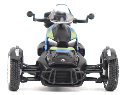 Can-Am Ryker Rally 3-Wheel Motorcycle Galactic Blue and Black 1/32 Diecast Model by BRP Models