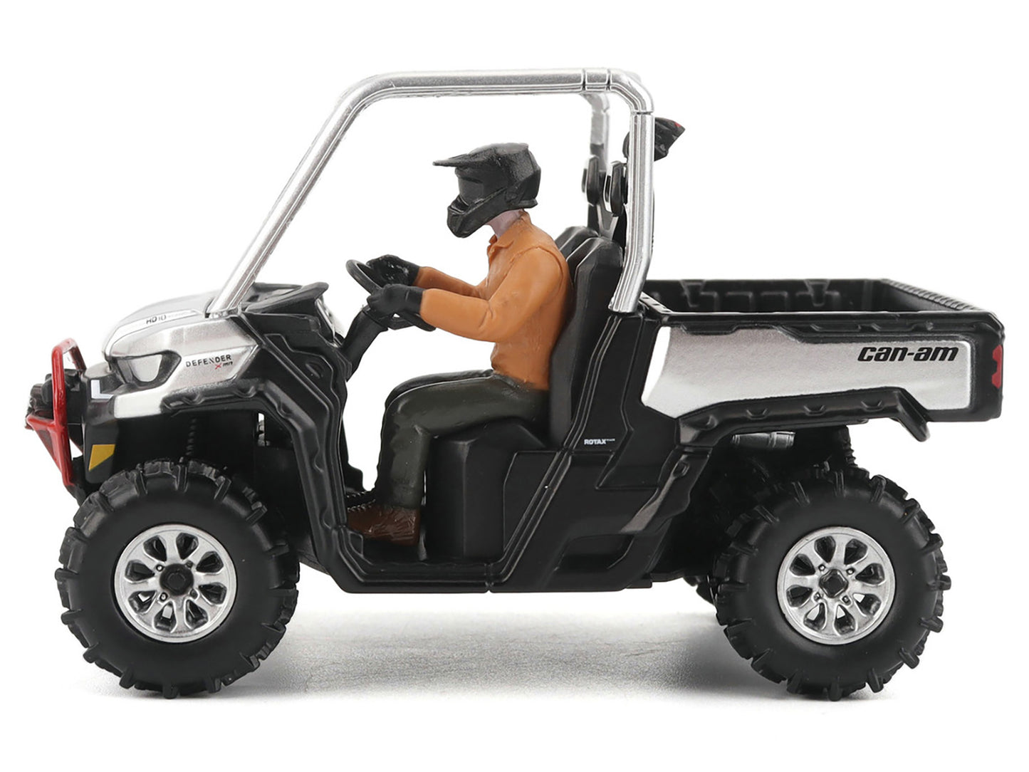 Can-Am Defender XMR Silver Metallic and Black with Driver Figure 1/32 Diecast Model by BRP Models
