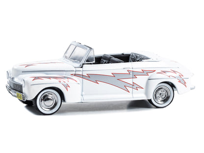 1948 Ford De Luxe Convertible "Greased Lightning" White with Graphics "Grease" (1978) Movie "Hollywood Series" Release 40 1/64 Diecast Model Car by Greenlight