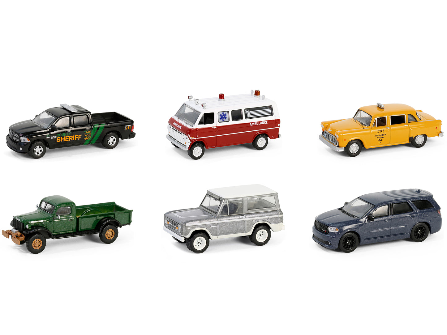 "Hollywood Series" Set of 6 pieces Release 42 1/64 Diecast Model Cars by Greenlight-DiecastModeler.com