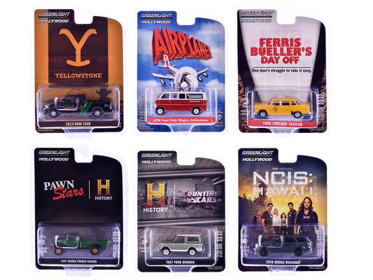 "Hollywood Series" Set of 6 pieces Release 42 1/64 Diecast Model Cars by Greenlight-DiecastModeler.com