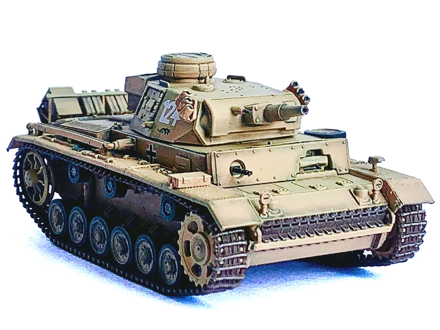 Germany Pz.Kpfw.III Ausf.N DAK Tank #124 "s.Pz.Abt.501 Tunisia Tiger Insignia" (1942/43) "NEO Dragon Armor" Series 1/72 Plastic Model by Dragon Models-DiecastModeler.com