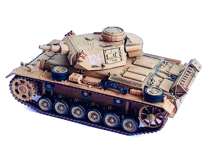 Germany Pz.Kpfw.III Ausf.N DAK Tank #124 "s.Pz.Abt.501 Tunisia Tiger Insignia" (1942/43) "NEO Dragon Armor" Series 1/72 Plastic Model by Dragon Models-DiecastModeler.com