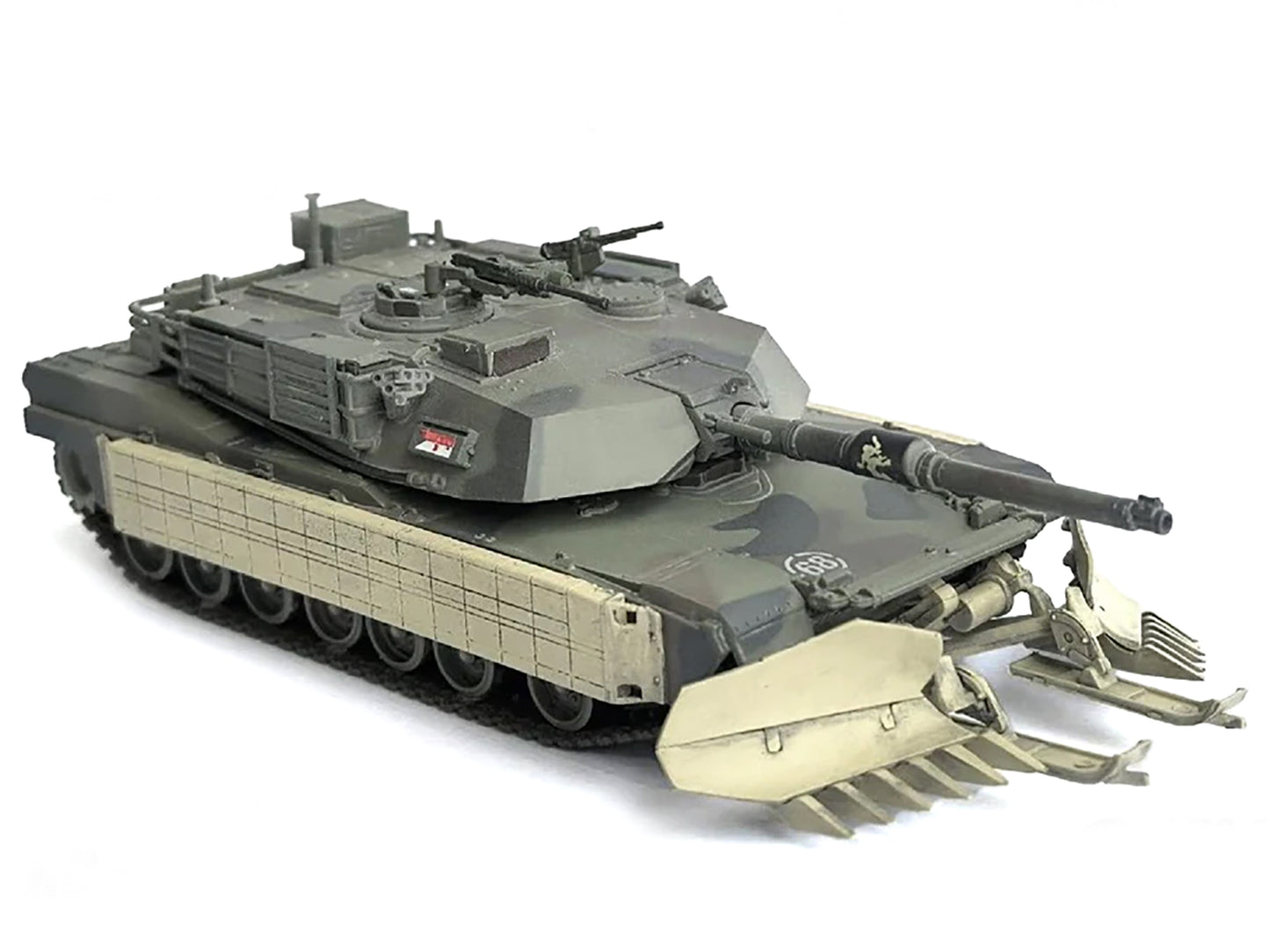 United States M1A1 AIM (Abrams Integrated Management) Tank with Mine Plow (Plowing Mode) #68 "United States Army" Olive Drab "NEO Dragon Armor" Series 1/72 Plastic Model by Dragon Models