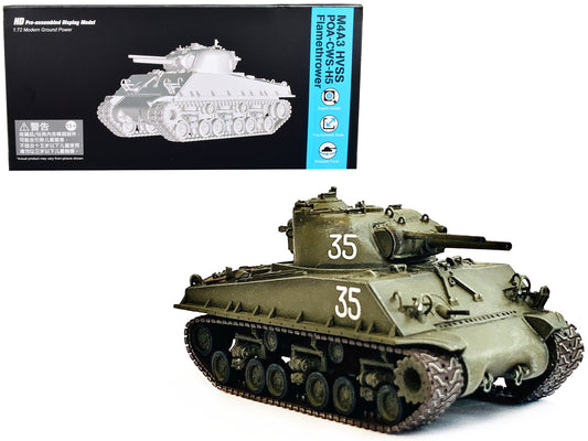 United States M4A3 HVSS POA-CWS-H5 Flamethrower Tank Olive Drab #35 "Hawaii" (1951) "NEO Dragon Armor" Series 1/72 Plastic Model by Dragon Models-DiecastModeler.com