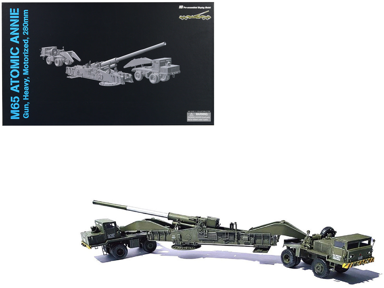 United States M65 Atomic Cannon "Atomic Annie" Artillery Olive Drab "Traveling Mode" US Army "NEO Dragon Armor" Series 1/72 Plastic Model by Dragon Models-DiecastModeler.com